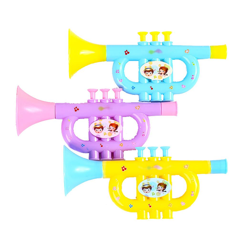 Kids Trumpet Toy Small Horn Noise Maker Plastic Cartoon Trumpet Early Education Music Instrument