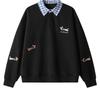 Embroidered Fake Two-piece Neck Sweater Spring and Summer American Loose Casual Inner Bottoming Shirt