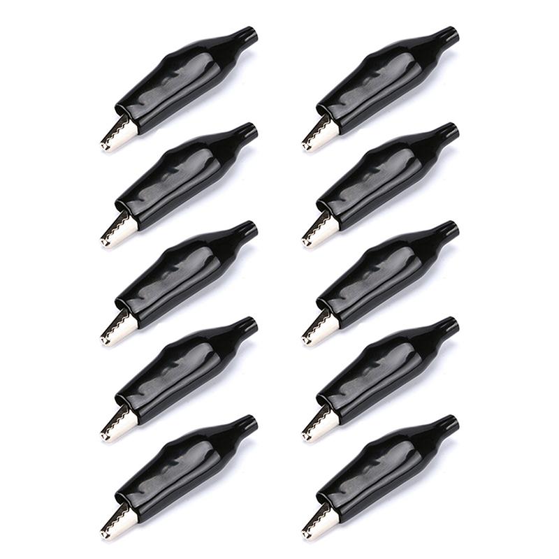 10 stk 28 mm krokodilleklemmer med skall krokodilleklemmer små batteristrømklemmer testklemmer liten metallklemme