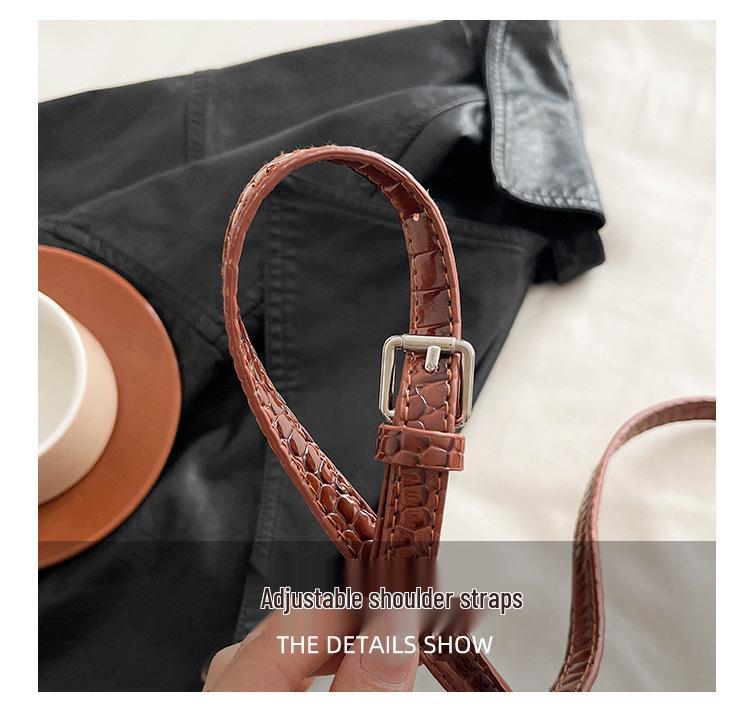 2026 Autumn Princess Diana Crocodile Pattern Mini Handbag - Versatile Luxury Shoulder Crossbody Bag