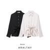 Araltay New Arrival Fashion Style Women's Fashion All-Match Casual Style Bow Tie Silk Satin Textured Shirt 8653335