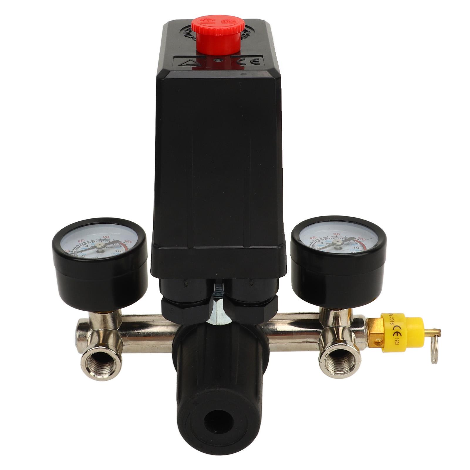 

Реле тиску повітряного компресора 0 до 180PSI Європейський стиль 3 в 1 Клапан регулювання тиску з манометром Швидкий