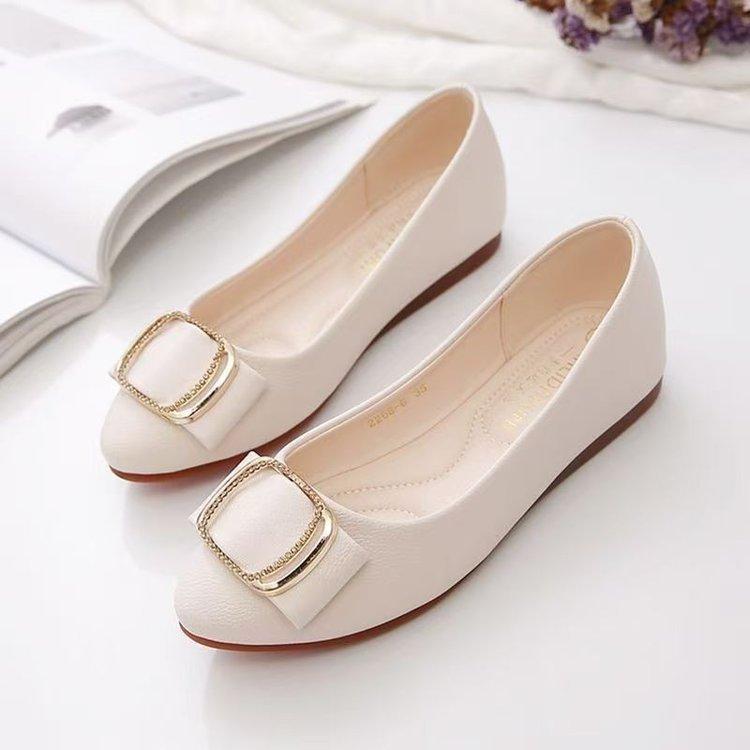 

Minimalist Square Buckle Chain Flats Slip Resistant Cushioned Mom Loafers 40EU/CN41 чорний