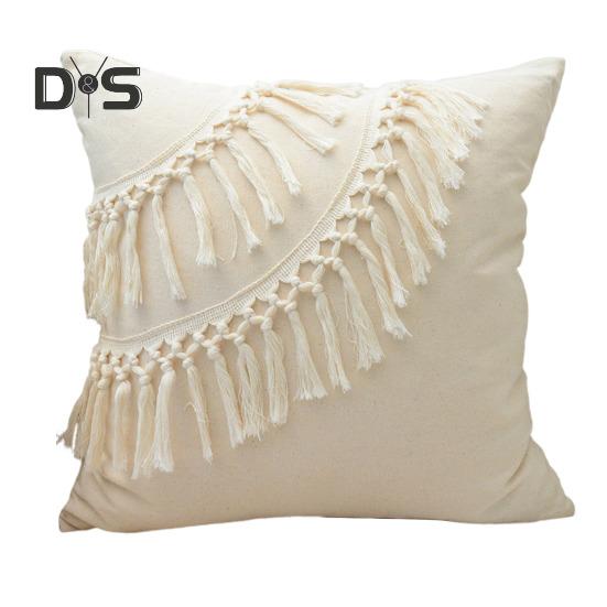 

Наволочка с кисточками и скрытой молнией, декоративная бахрома, квадратная форма, бохо-стиль, офисный диван, декоративная наволочка для подушки, гостиная, спальня, автокресло 45x45cm B