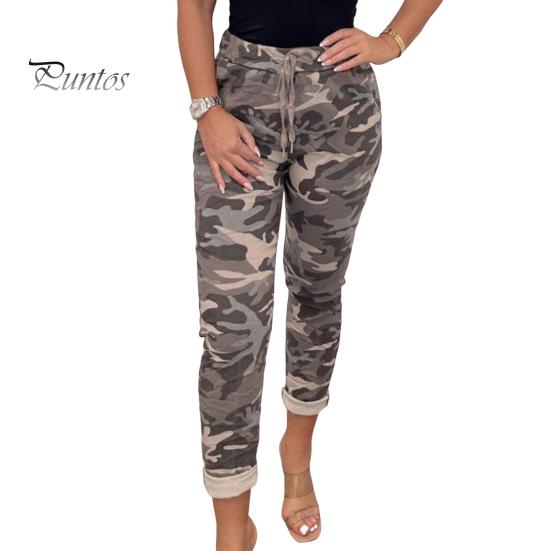 

Женские брюки с камуфляжным принтом, облегающие брюки с эластичной резинкой на талии и боковыми карманами, повседневные девятые брюки, повседневные спортивные длинные брюки-карандаш 3XL