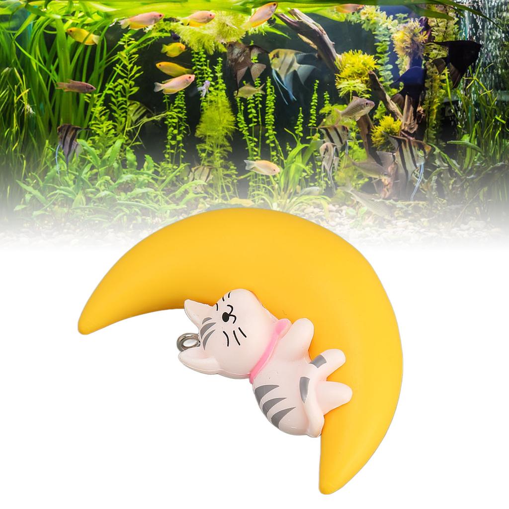 Floating Aquarium Decorations Moon Safe Exquisite Cute Moon Animals Decor for Fish   Accessories