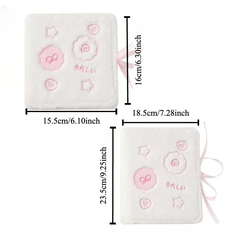 Kawaii Pink Plush Photo Album 3 inch Kpop Card Fluffy A5 Photo Card Binder Cute Collection Book Fashion Girl Gift  Wholesales