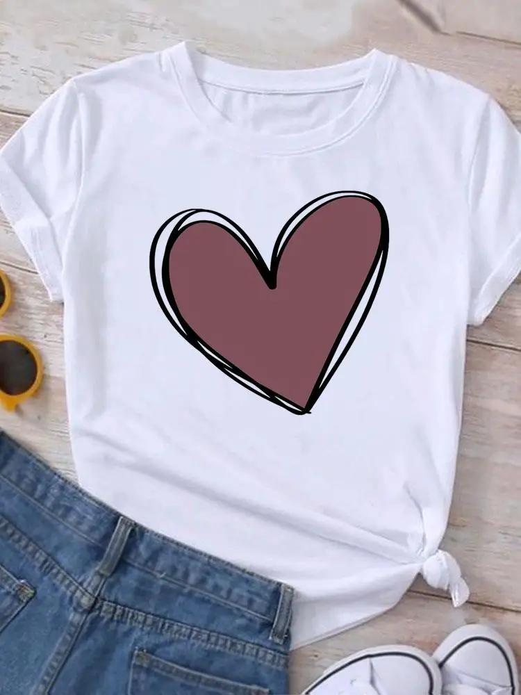 Love Cartoon Style 90s Casual Top Female Graphic T Shirt Women Fashion Short Sleeve Y2k Clothing Ladies Print Aesthetic Tees