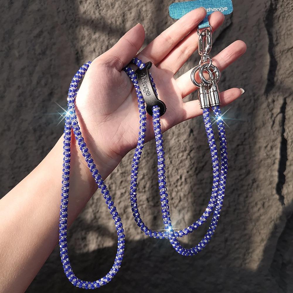 Long Style Glitter Rhinestone Phone Lanyard Hanging Cord Mobile Phone Chain Phone Case Accessories