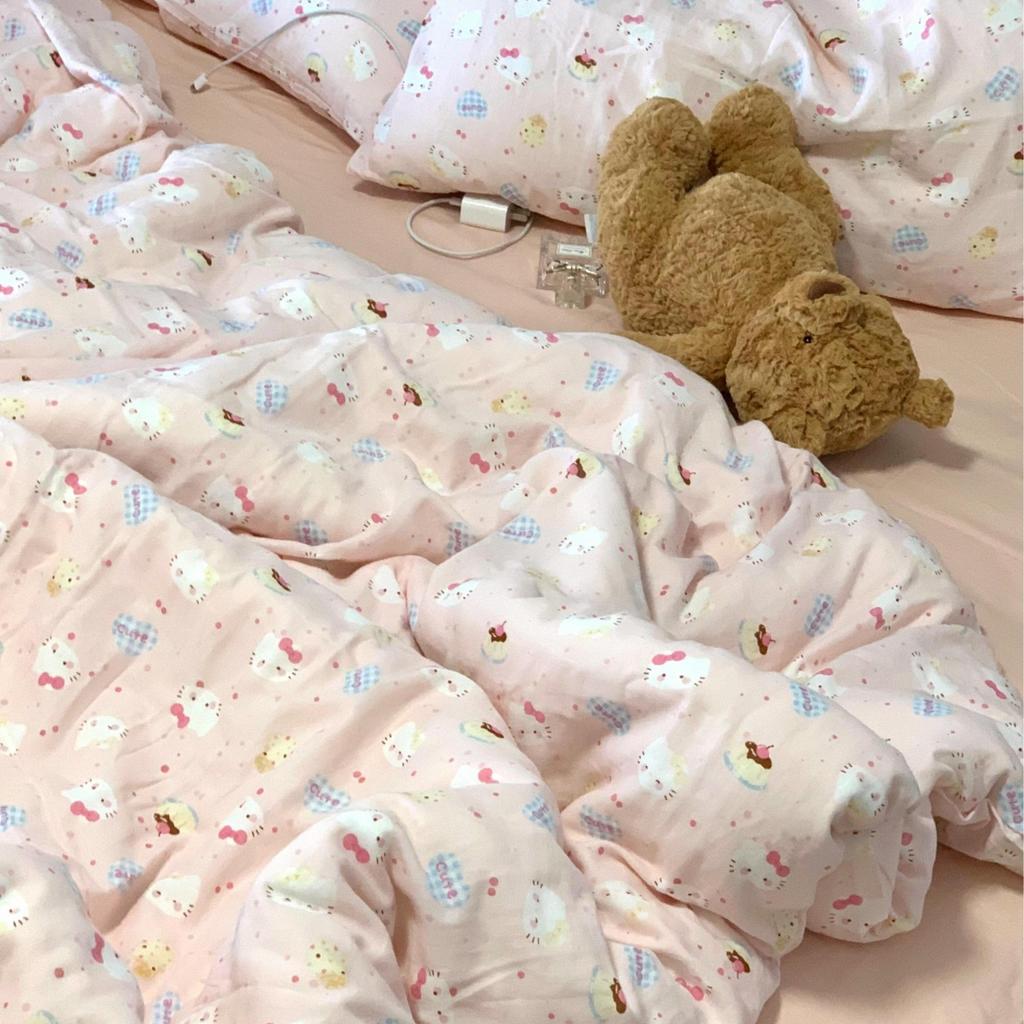 Live Broadcast Explosion Class A Maternal And Infant Grade Cotton Pure Cotton Double-Layer Yarn 4-Pcs Set Student Children'S Dormitory 3Pc Quilt Cover