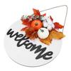 Round Wood Door Sign Farmhouse Front Door Hanging Welcome Sign Decors for Halloween Christmas