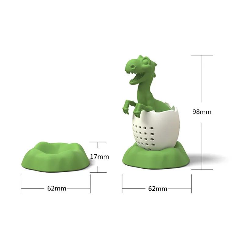 Silicone Tea Strainer 1pc Reusable Dinosaur Shaped Silicone Tea Infuser Animal Tea Bag Herbal Spice Diffuser Strainer VIE LENTE