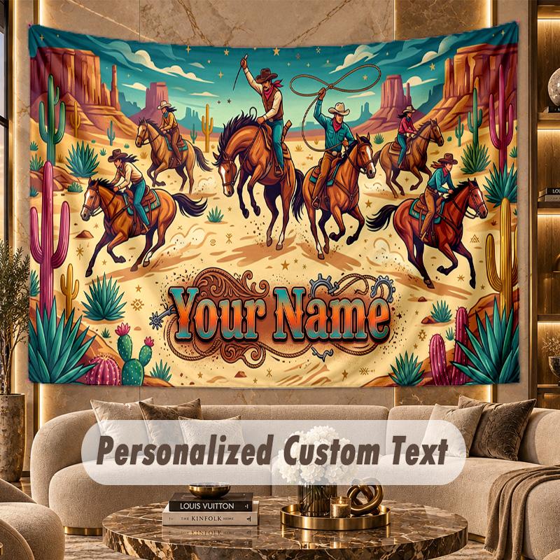 Mountain Landscape (68) Theme Personalized Tapestry Custom Name Text Wall Hanging Tapestry Home Background Decoration