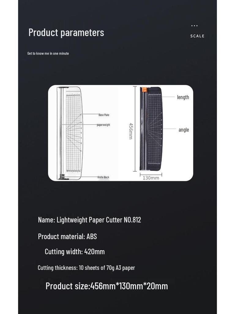 A3 Large Two-Way Paper Cutter for Office & Student Use