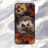 Süße Cartoon-Igel-Handyhülle für Samsung S25,S24,S21,S22,S23,S30,Ultra,S20,Plus,Fe,Lite,Note,10,9,5G Schwarze Hülle