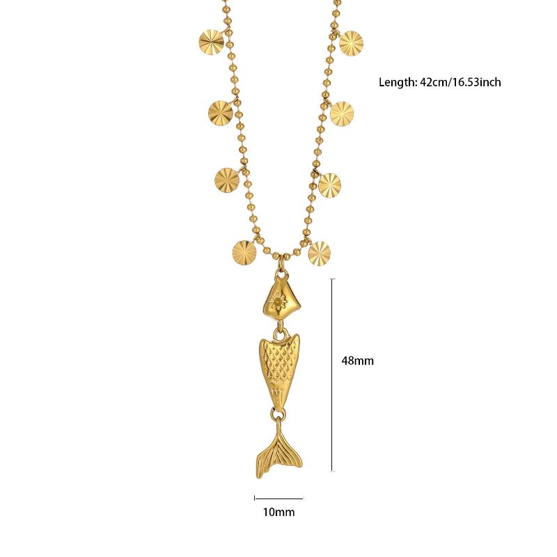 2025 Necklace Fish Stainless Steel Trendy Metal Jewelry Trendy Choker Women Accessories Gift Collar Pez