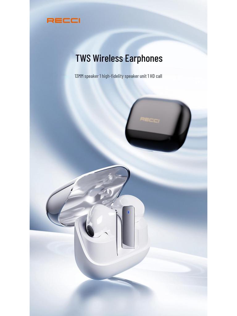 Recci REP-W80 True Wireless Bluetooth Semi-in-ear Earphones - High-Quality Sound TWS