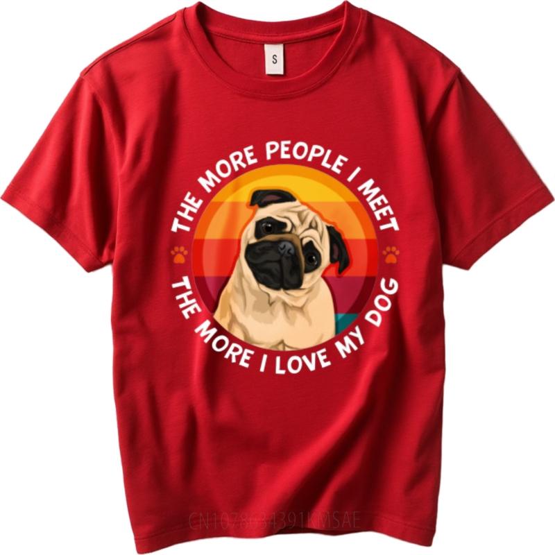Comfortable Boys Summer Tshirt Black The More People I Meet The More I Love My Dog Hiphop Male Teeshirt Lightweight Tee
