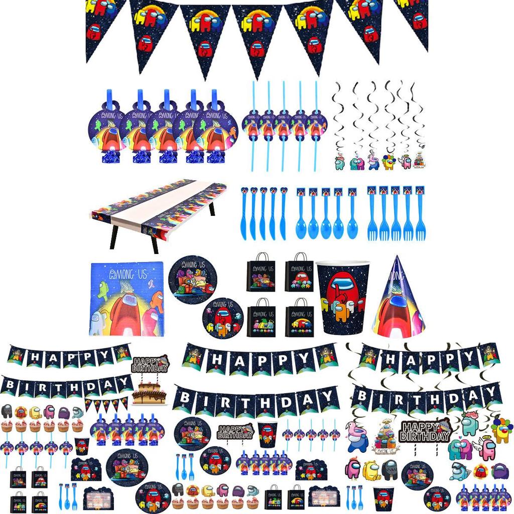 Fête Thème Anniversaire Fournitures Décoration Enfants Assiette Nappe Bannière