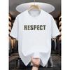 Men's Summer Cotton Fashionable Casual Loose RESPECT Camouflage Letter Printed Round Neck Short Sleeved T-shirt Top