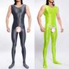 Body da uomo sottile, grande, lucido, lustroso, setoso, aderente, con cavallo aperto, tuta sexy, biancheria intima intima, abbigliamento per il sesso, body da discoteca