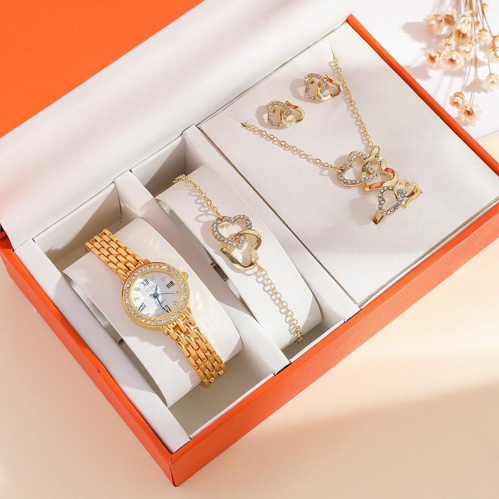 Women's Stylish Diamond-Set Quartz Watch with Versatile Steel Band