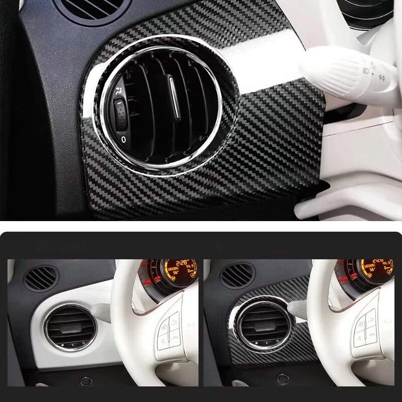 Real Carbon Fiber For Fiat 500 2007-2023 Abarth 595 695 2012-2023 Car Driver Side Air Outlet Panel Cover Trim Car Accessories