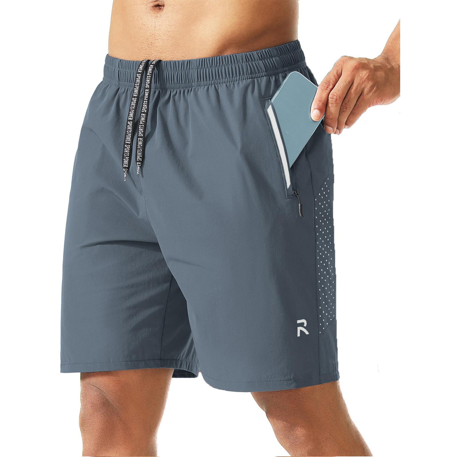 Chicago Rose Heren Atletische Shorts met Elastische Tailleband en Ritszak Lichtgewicht Sneldrogend Ademend Casual Sportshorts M