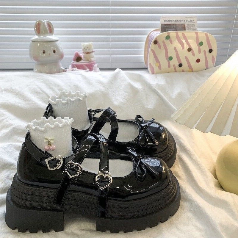 2025 new British style heightened platform small leather shoes women's summer French temperament single shoes with skirts Mary Jane shoes