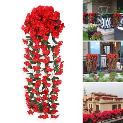 2 pezzi di finti fiori viola pendenti, rampicanti artificiali con fiori, piante finte pendenti, fiori viola per interni, casa, matrimonio, giardino, cortile, decorazione