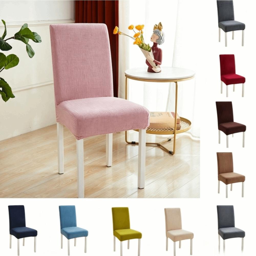 High Elastic Seat Cover Plain Color Stool Cover Dining Chair Cover Wedding Banquet