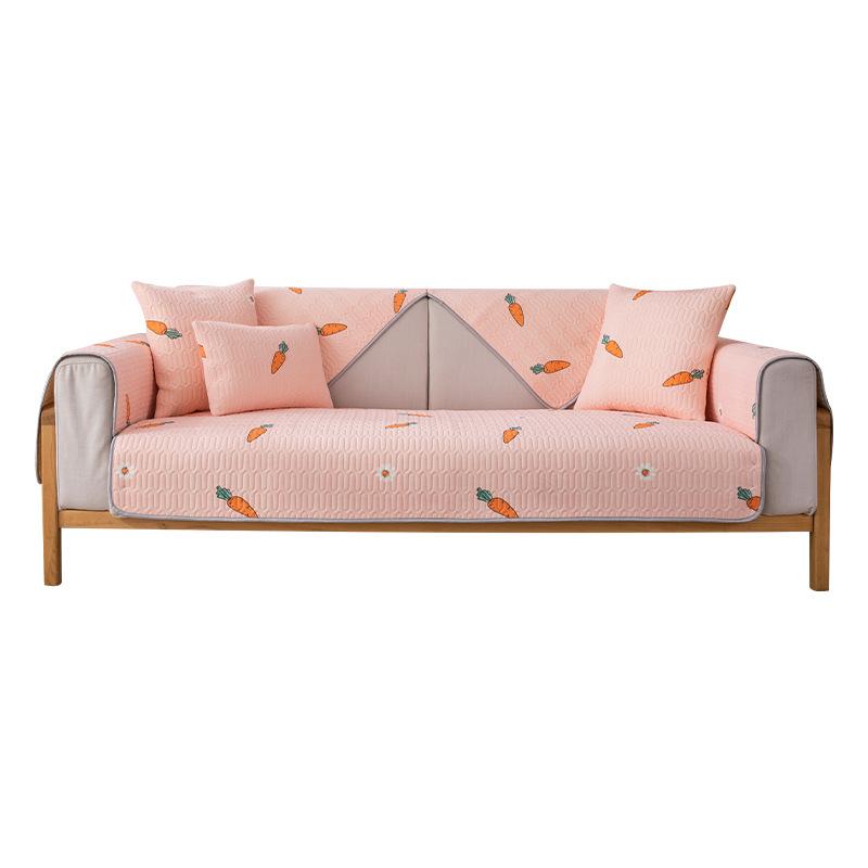 Summer Sofa Cushion Non-Slip Ice Silk Latex Sofa Cushion Suit Cartoon Full Set Mat Sofa Towel Cover Cloth