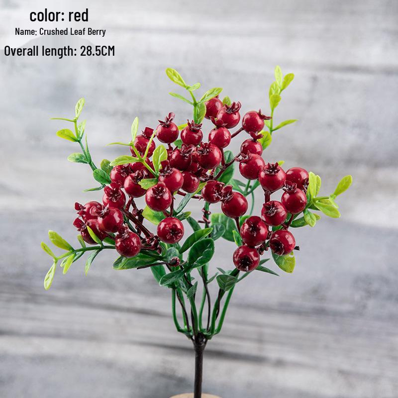 Gałązka z jagodami świątecznymi Sztuczne kwiaty do dekoracji domu i bukietów ślubnych MW74411