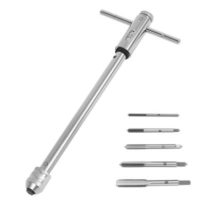Ratchet Tap Holder Wrench Ratchet Hand Tap Wrench Ratcheting T Handle Holder Removable Hand Tapping Tool for Metal & Plastic