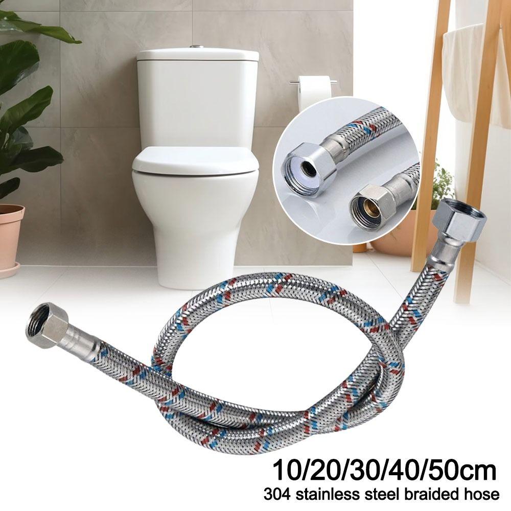 304 Stainless Steel Cold and Hot Water Inlet Pipe Anti-Aging Dual Head Tube High Pressure Water Supply Tube