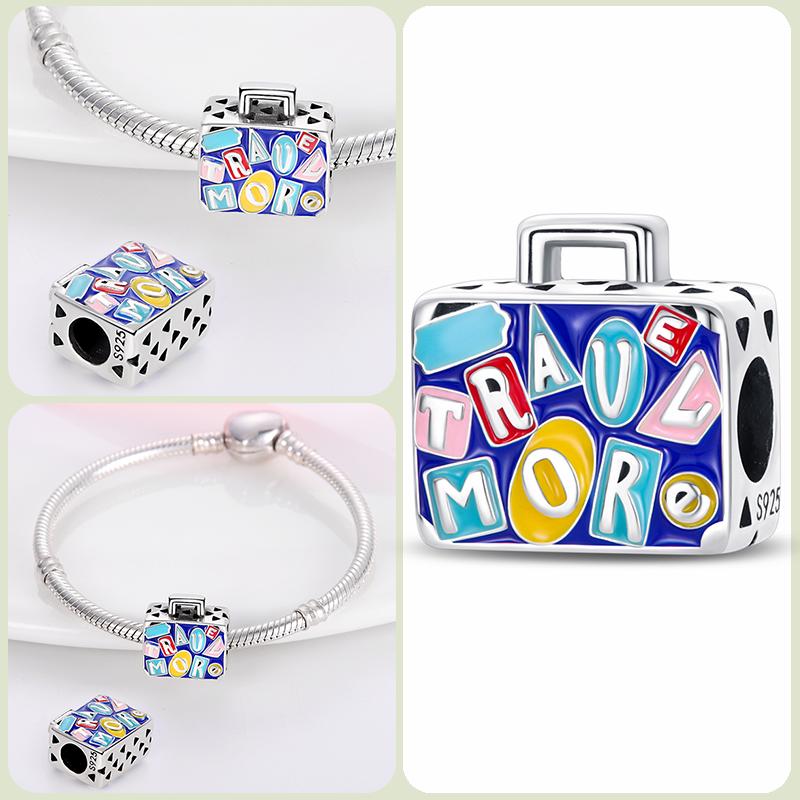 Modne koraliki zawieszki S925 ze srebra próby 925 w stylu klasycznym i romantycznym z motywem żółwia lotosu, odpowiednie do oryginalnej bransoletki DIY na prezent