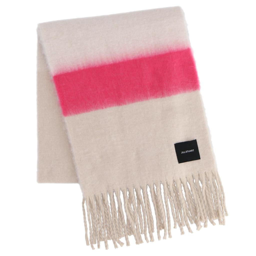 JILL STUART Shaggy Scarf 60105001 Women's Striped Pattern