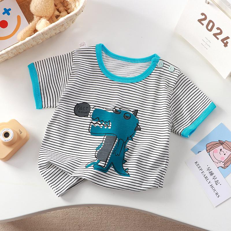 

Новая футболка из чистого хлопка для девочек с коротким рукавом, летняя детская одежда класса «А», с коротким рукавом, детская одежда, впитывающая пот 73CM