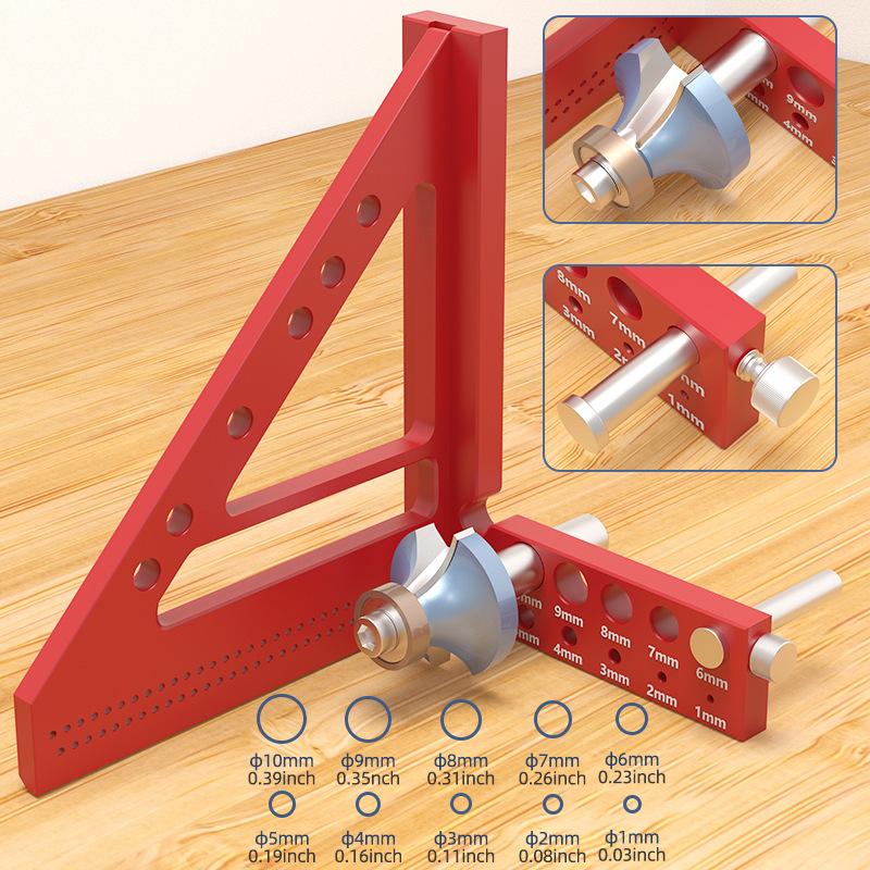 Multi Angle Aluminum Measuring Ruler 45/90 Degree Woodworking Square Protractor Drawing Line Miter Triangle Layout Tool