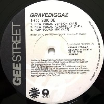12inch Record GRAVEDIGGAZ - Double Suicide Pack 4228542231 Gee Street 1995 US Rap & Hip-Hop/R&B Used