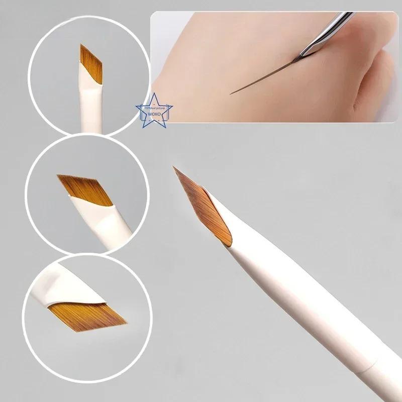 Upgrade Blade Eyeliner Brush Ultra Thin Fine Angle Flat Eyebrow Brush Under the Eye Makeup Brushes Precise Detail Brush White