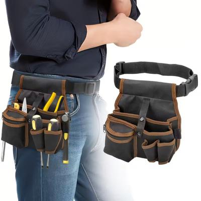 Portable Waist Tool Bag Durable Polyester Multifunction Pouch for Electrician Hardware Tools Storage