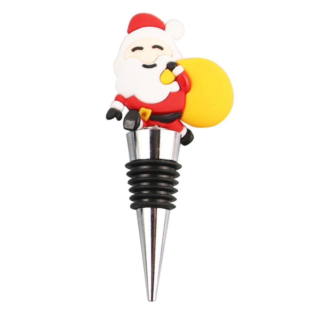 Reusable Christmas Wine Bottle Stopper Vacuum Sealed Christmas Bottle Sealing Plug Holiday Party