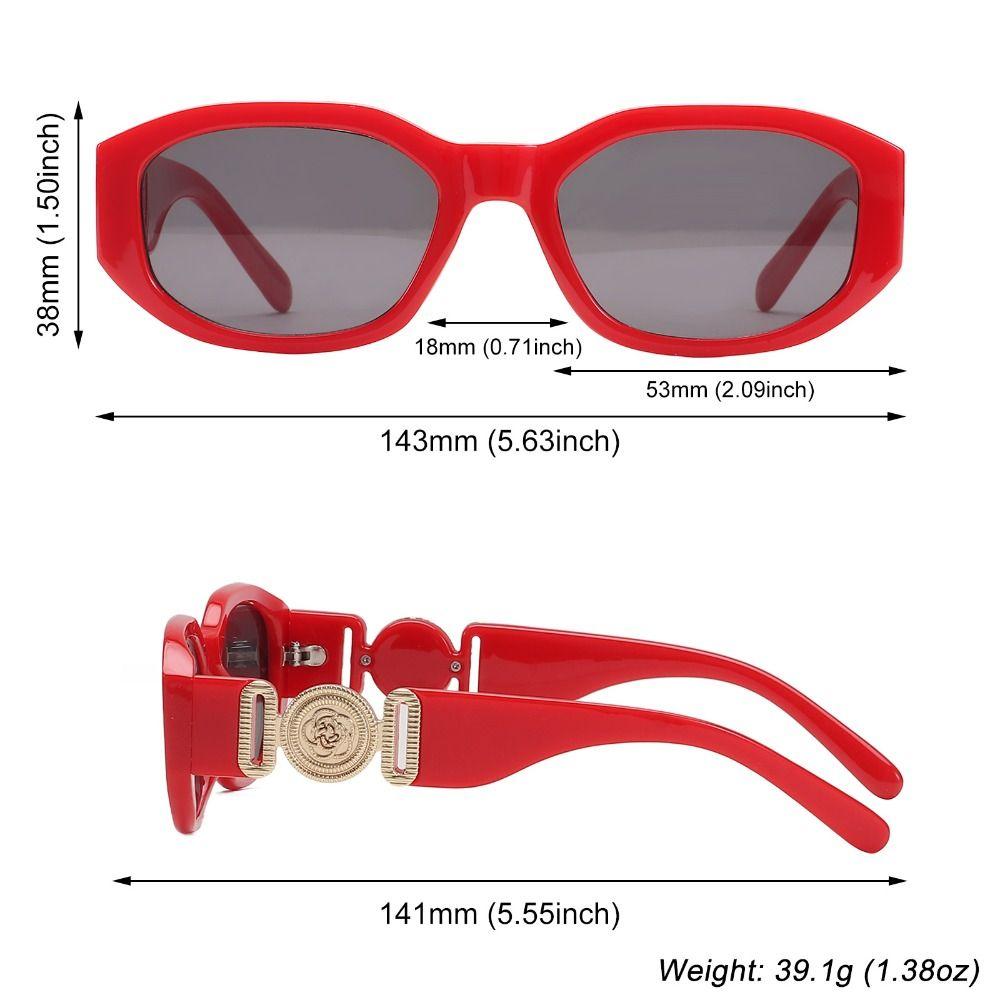 

Оправа с УФ-защитой Y2K с металлическим дизайном розы Солнцезащитные очки Винтажные оттенки Необычные солнцезащитные очки Red-Black Gray