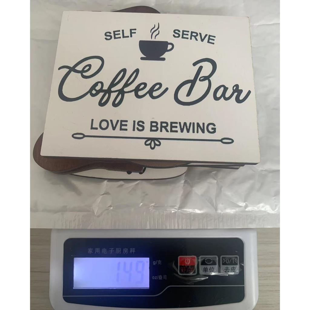 Simple Coffee Series Tray Decor Home Office Desktop Creative Wooden Decoration Stylish Accessories for Farmhouse Kitchen