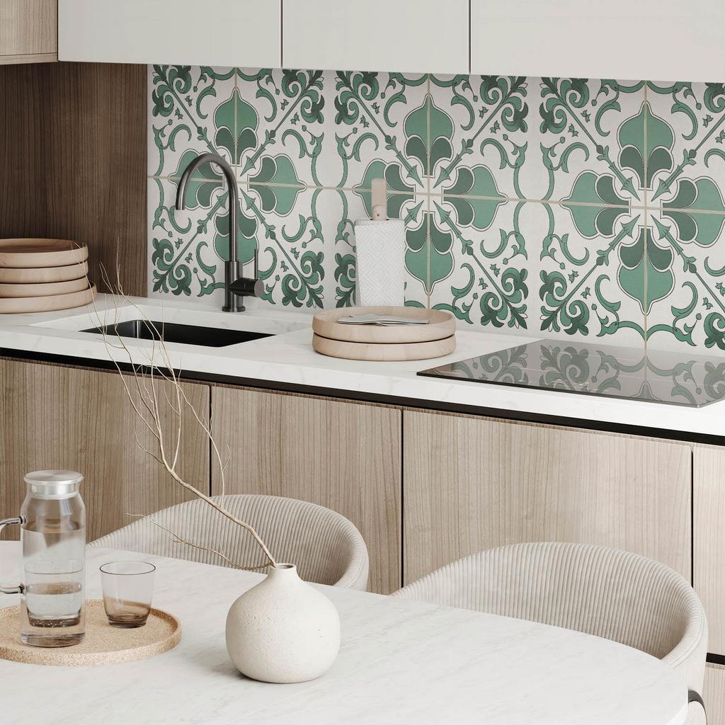 Self-adhesive Decoration with Graphics for the Office or Study 100x50 cm Elegant Plant Pattern