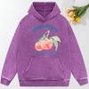 Honey Peach I Just Want To Love You Illustration  Print Snow Wash Hoodie Female Streetwear Fashion Hoodie Cotton  Hoody