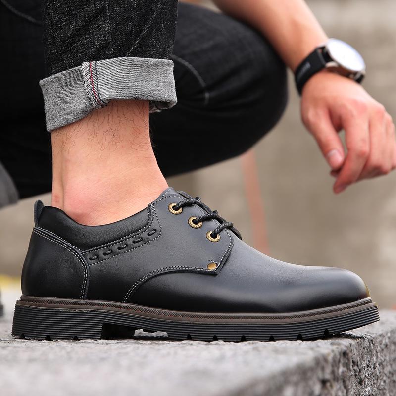 Men's shoes 2025 spring and autumn men's lace-up British style Martin shoes men's casual leather shoes Korean version low-top tooling shoes