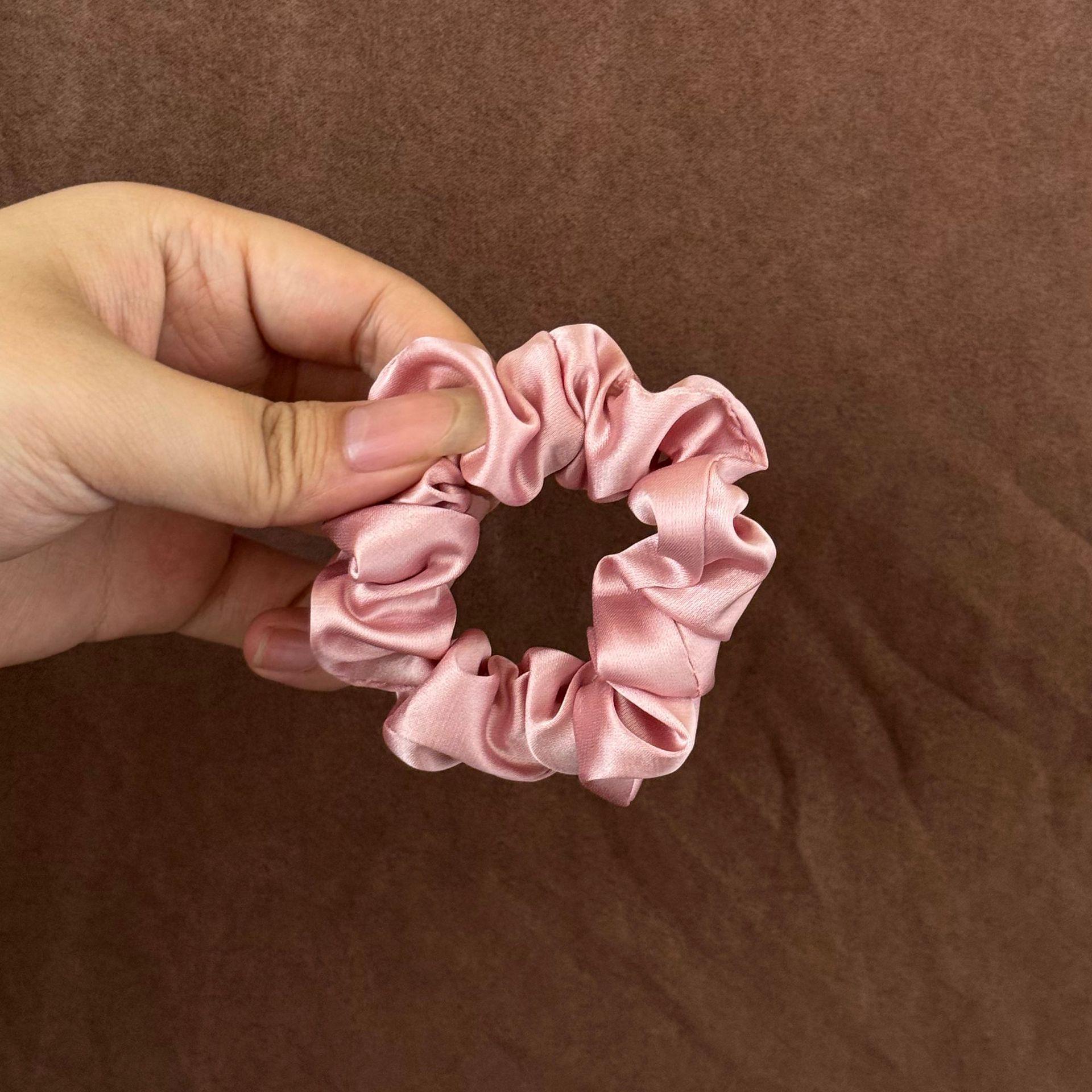 Korean Satin Pleated Elastic Hair Tie for Women