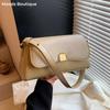 Vintage Style Pure Color Underarm Shoulder Bags For Women Designer Handbags Luxury Flap Shape Crossbody Messenger Bag Femme